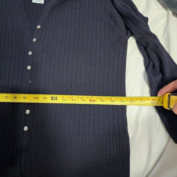 Vintage Laura Ashley Front Button Up Cardigan/Sweater Navy Blue Sz MEDIUM - Picture 8 of 11